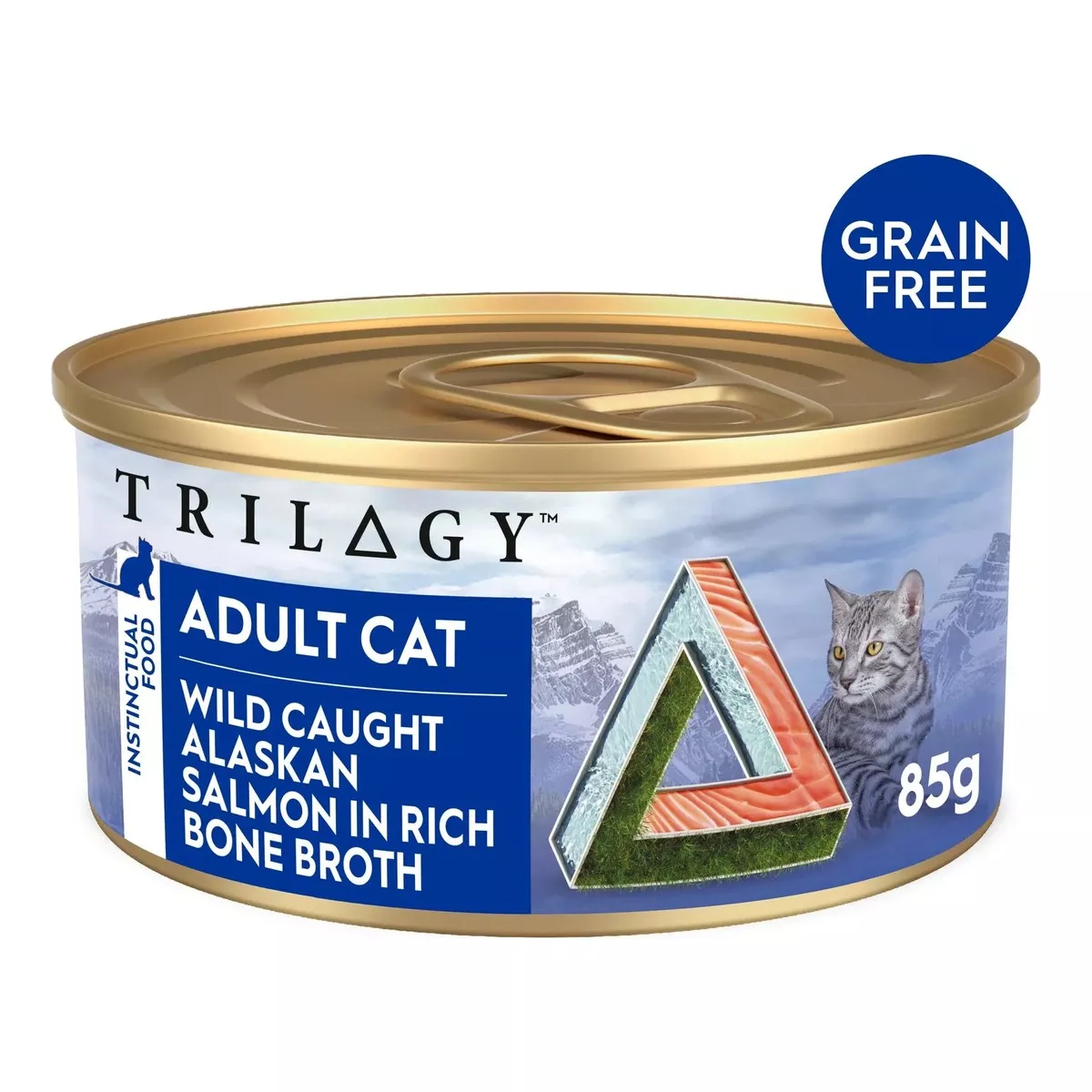 TRILOGY Adult Cat Wet Food - WILD CAUGHT ALASKAN SALMON IN BONE BROTH