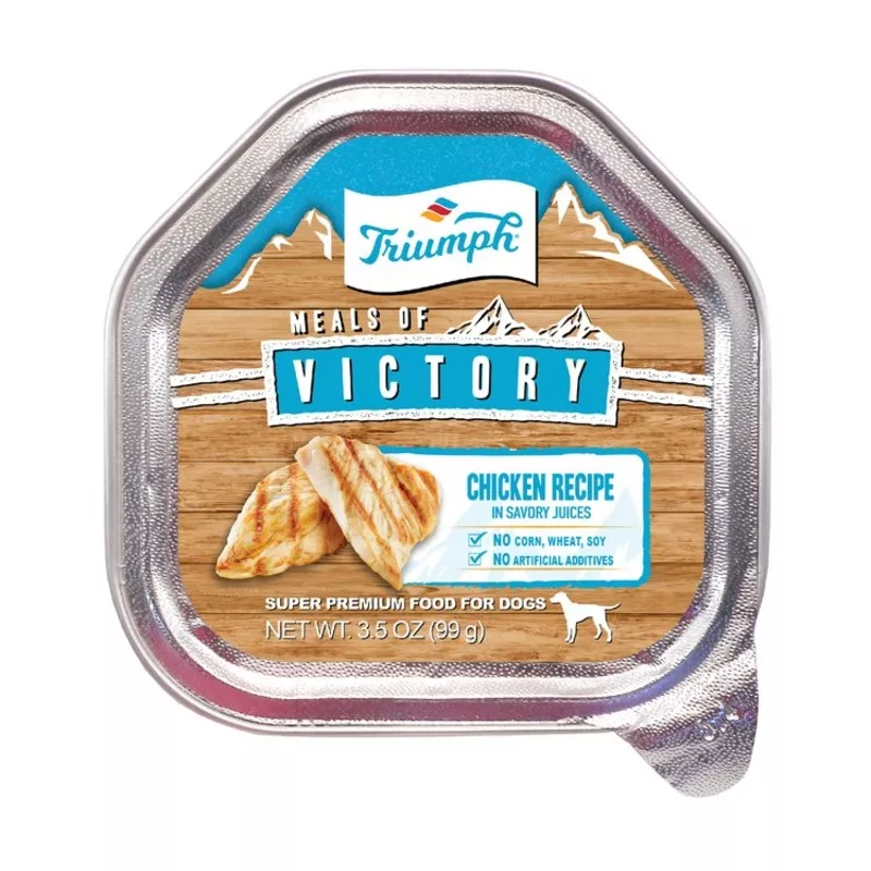 Triumph Meals of Victory Chicken Recipe Dog Food 3.5oz Cup