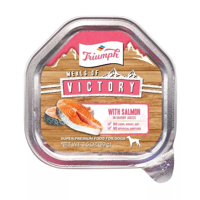 Triumph Meals of Victory with Salmon Dog Food 3.5oz Cup – Transform Your Backyard into a Wildlife Oasis for All Creatures