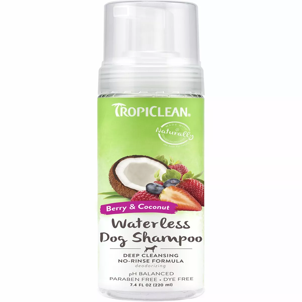TropiClean Berry & Coconut Waterless Dog Shampoo: Deep Cleaning