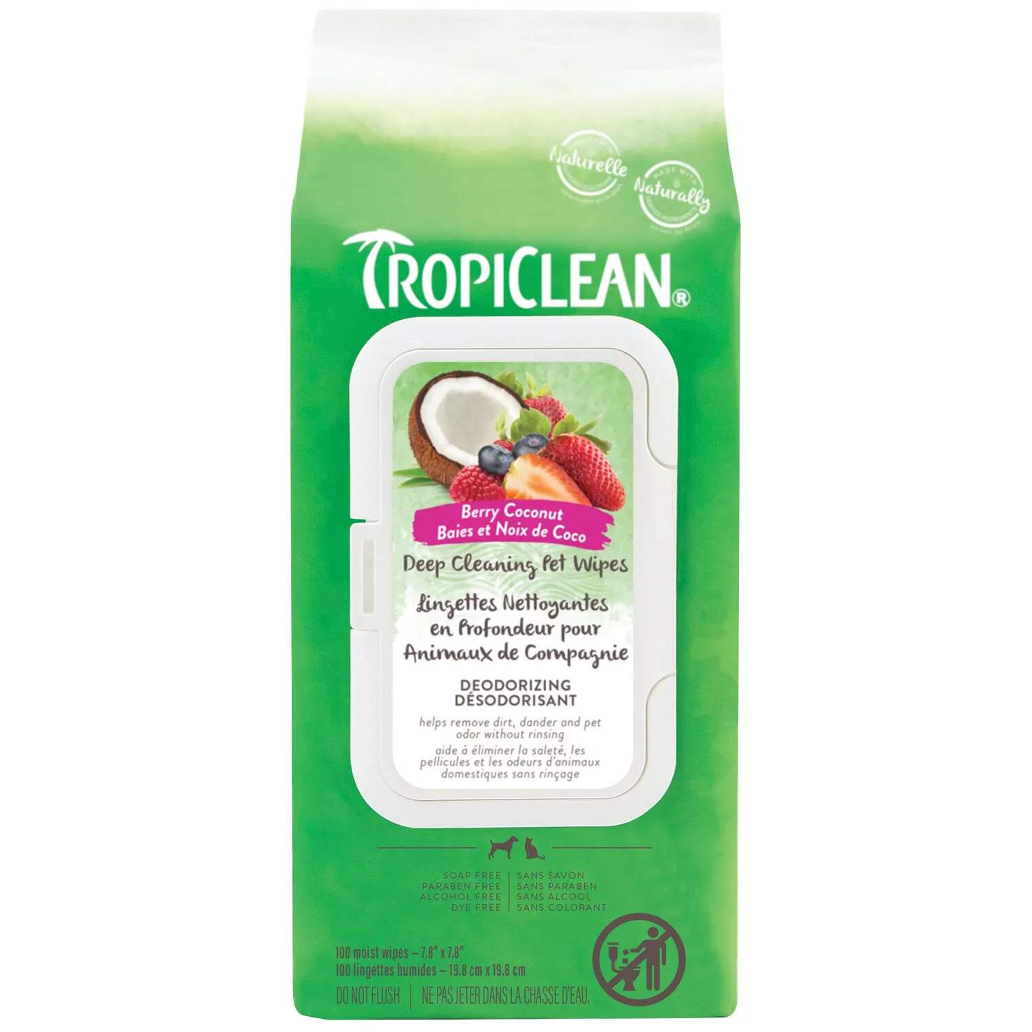 Tropiclean, Deep Cleaning Pet Wipes - 100 ct