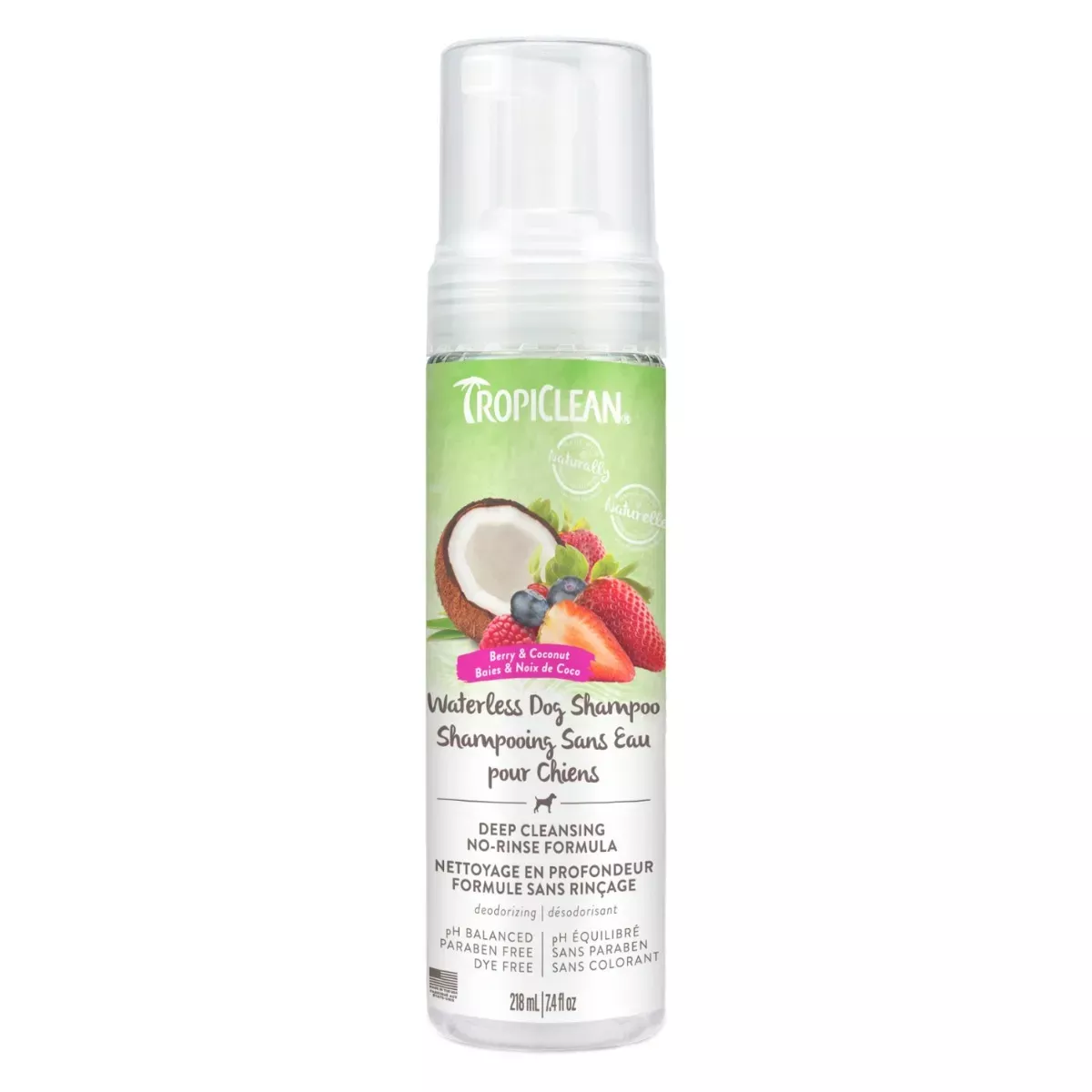TropiClean Deep Cleansing Waterless Shampoo for Dogs - Berry & Coconut