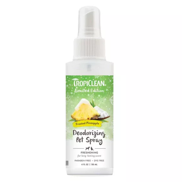 Tropiclean Deodorizing Pet Spray Frosted Pineapple 4oz Ltd edition