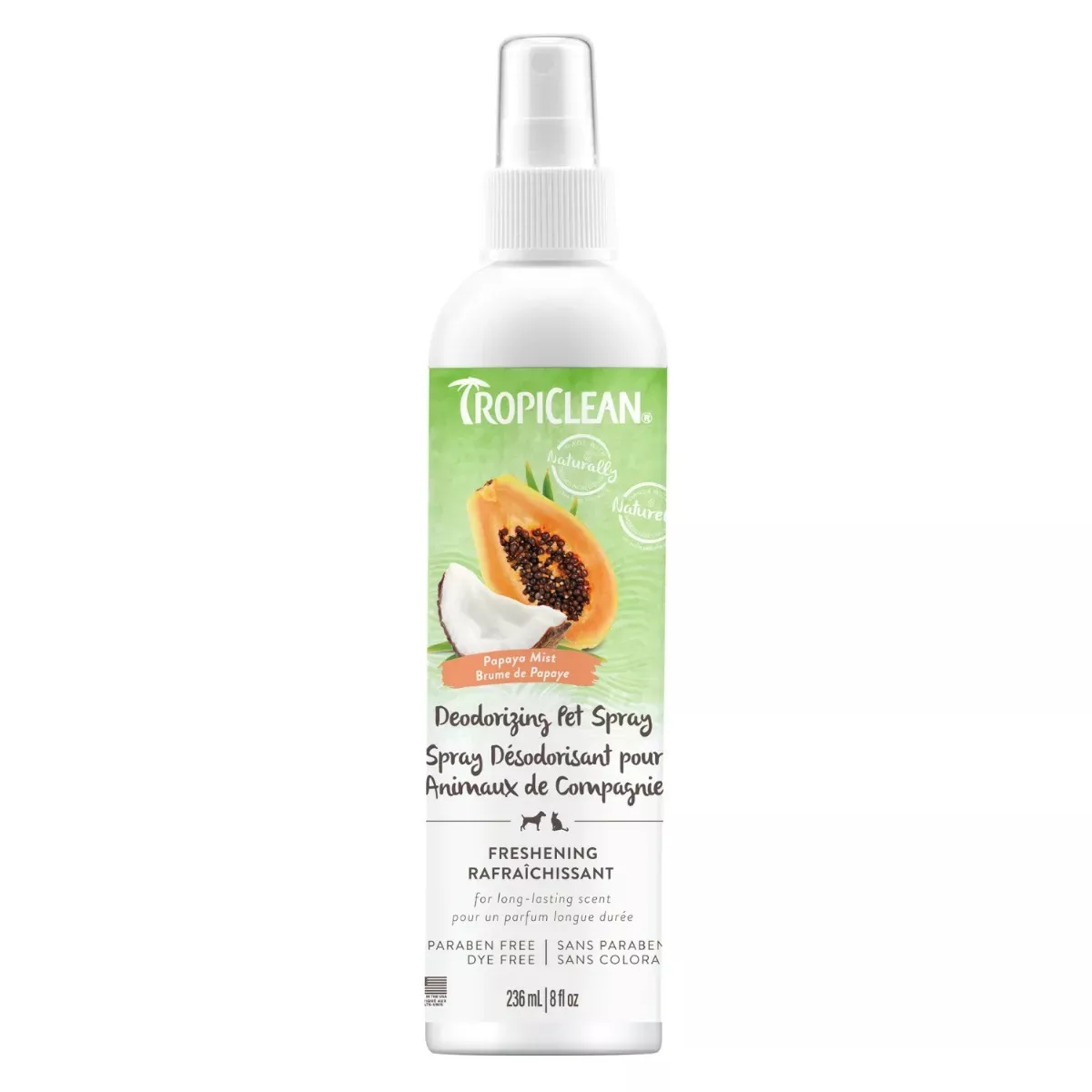 TropiClean Deodorizing Spray for Pets - Papaya Mist