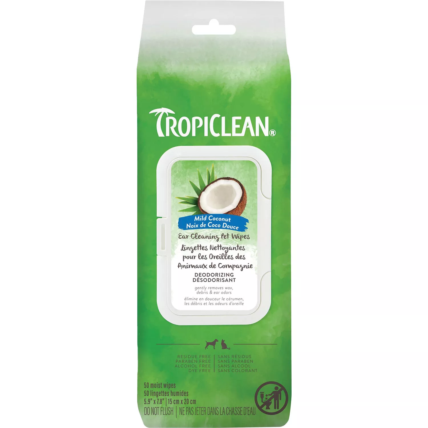 Tropiclean, Dog & Cat Ear Wipes - 50 ct