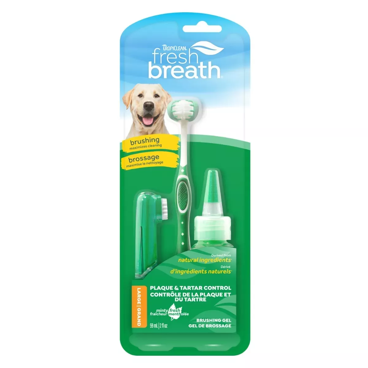 TropiClean Fresh Breath Plaque & Tartar Control Kit for Large Dogs