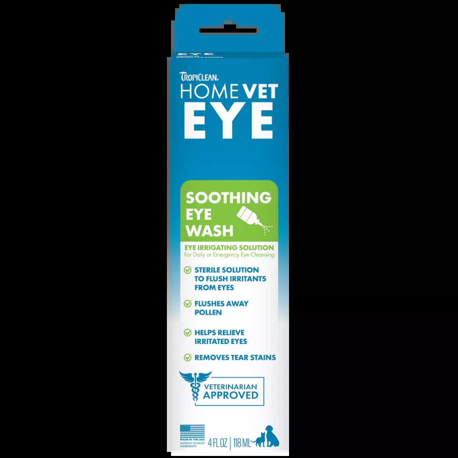Tropiclean HomeVet Soothing Eye Wash for Dogs & Cats 4 Oz