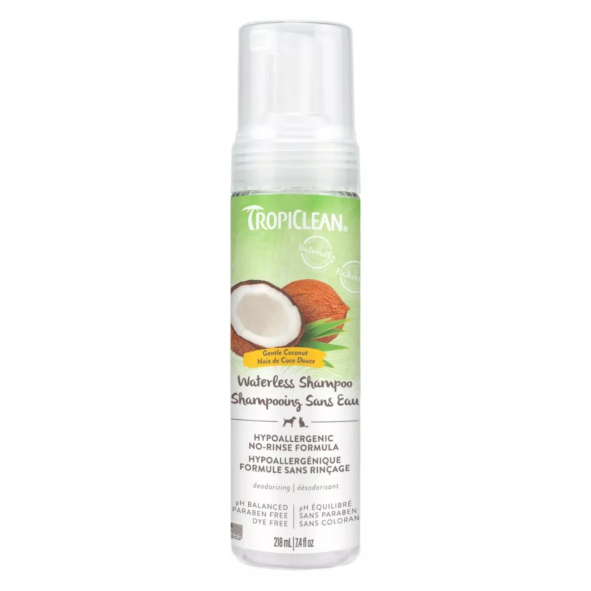 TropiClean Hypoallergenic Waterless Shampoo for Pets - Gentle Coconut