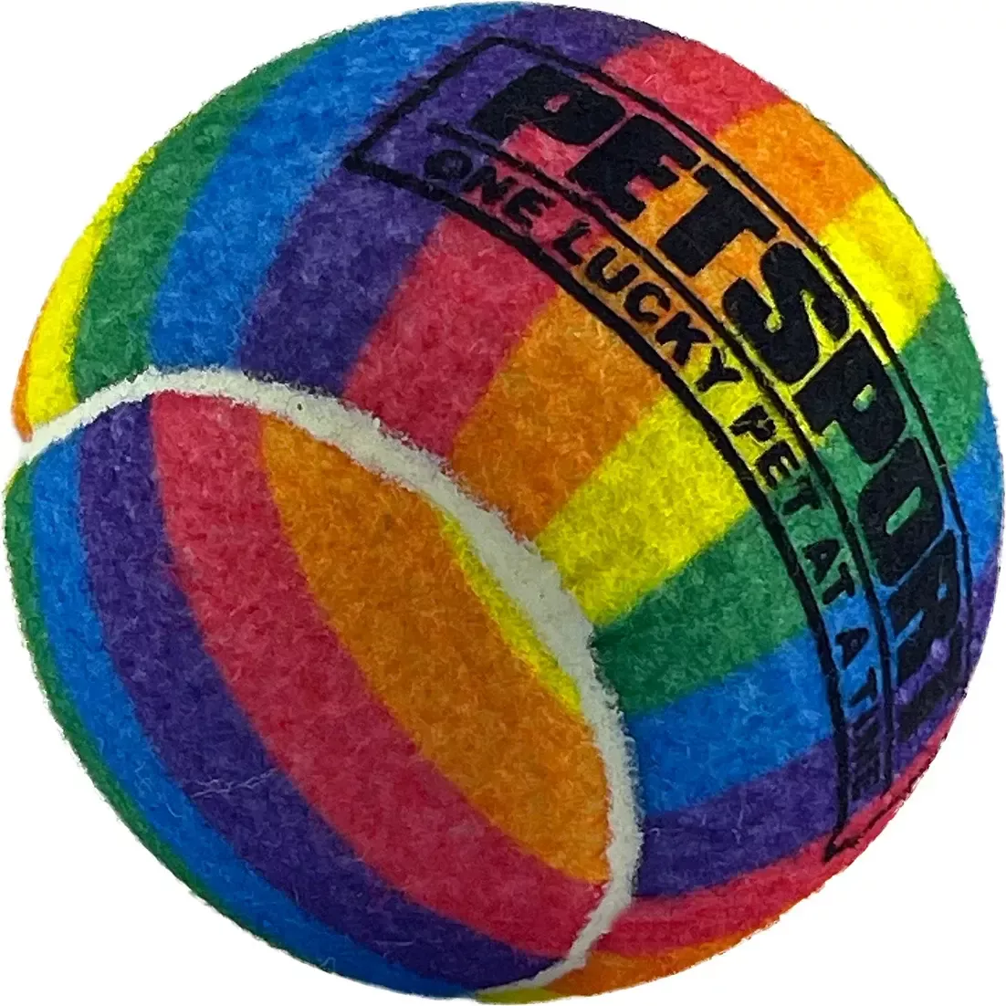 Tuff Balls Rainbow Squeak Dog Toy 4In