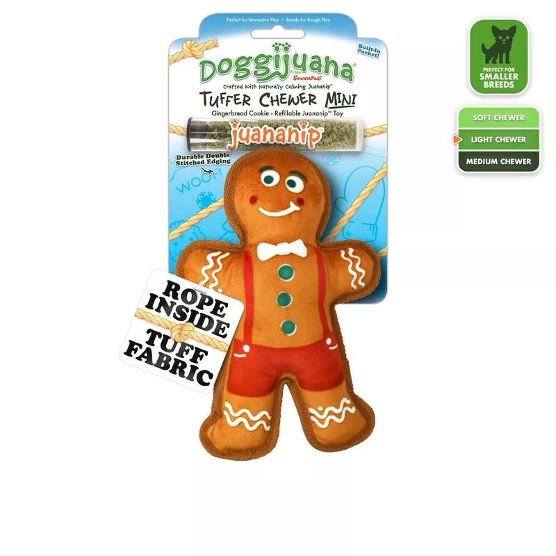 Tuffer Chewer Mini Gingerbread Refillable Dog Toy