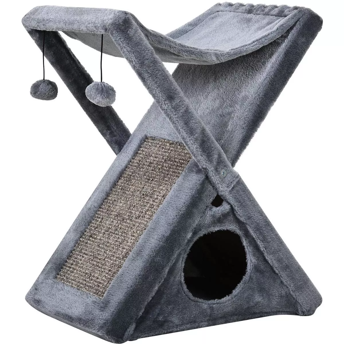 Two Tier Cat Tree Scratching Post – Grey