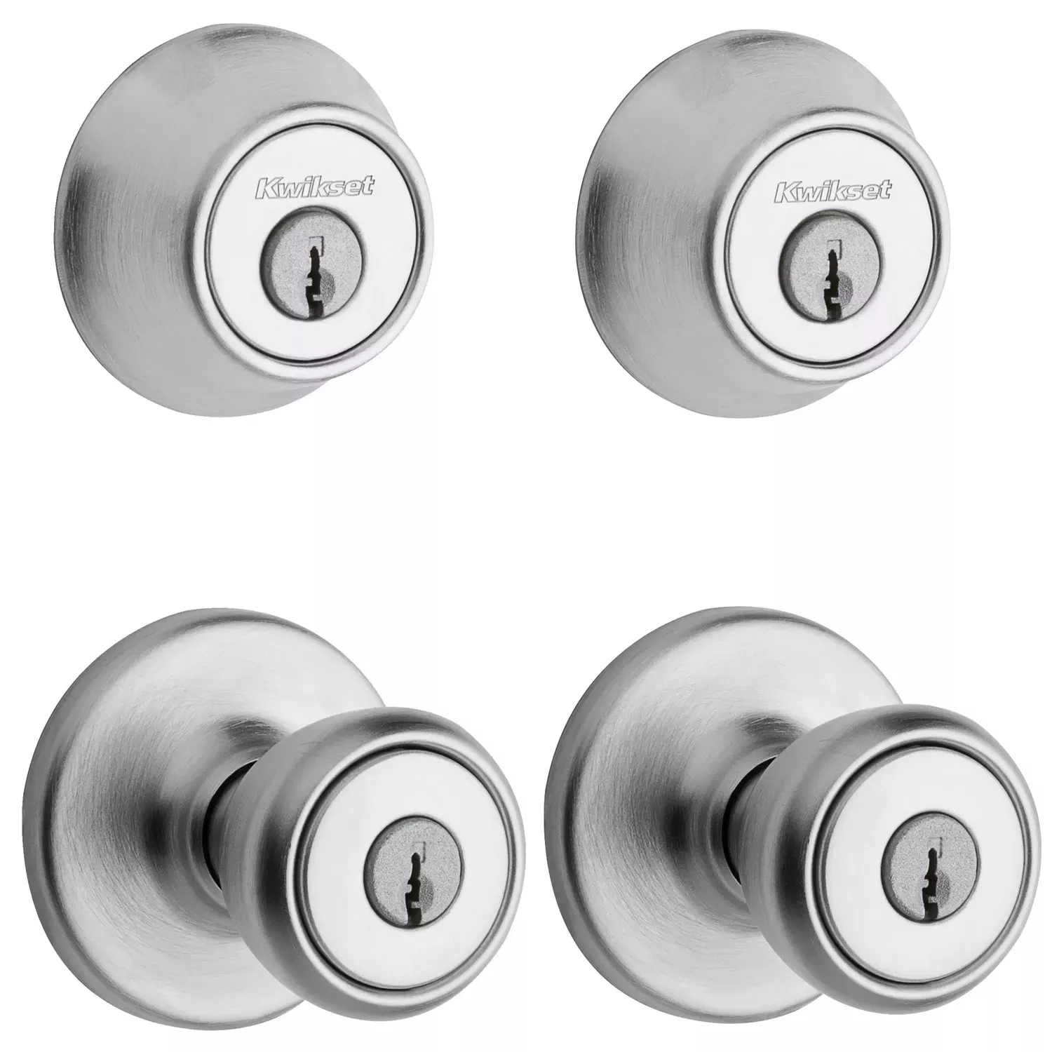 Tylo Satin Chrome Deadbolt And Entry Door Knob 1-3/4 In.