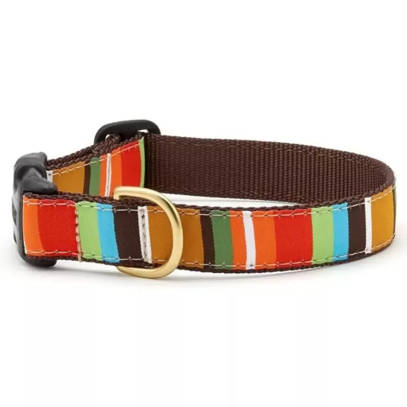 Up Country Brown Stripe Dog Collar Medium 12″-18″