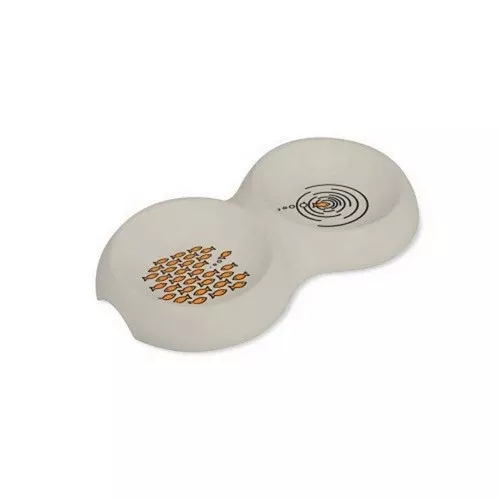 Van Ness Plastics, Van Ness Plastics EcoWare Bamboo Double Dish for Cats, Assorted, 1 Each/16 Oz, Small