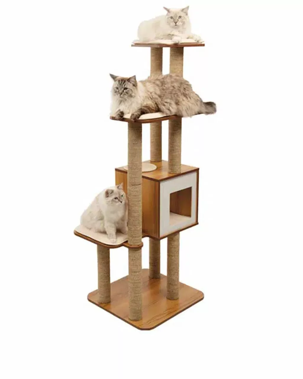Vesper Very High Base Extra Large Cat Furniture Walnut
