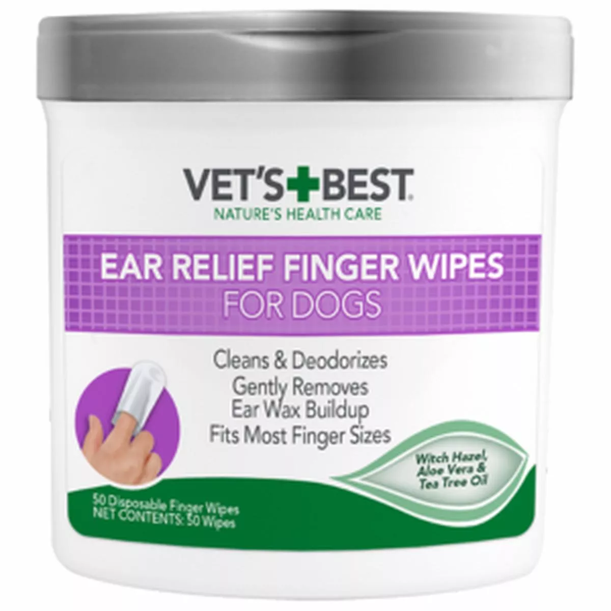 Vet's Best Ear Finger Wipes for Dogs & Cats 50 count