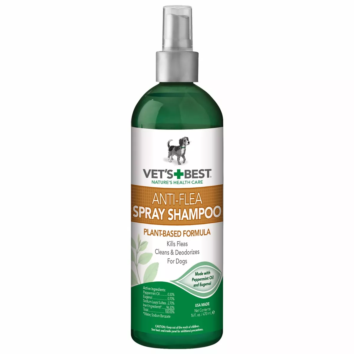 Vet's Best Natural Anti-Flea Easy Spray Shampoo 16 oz