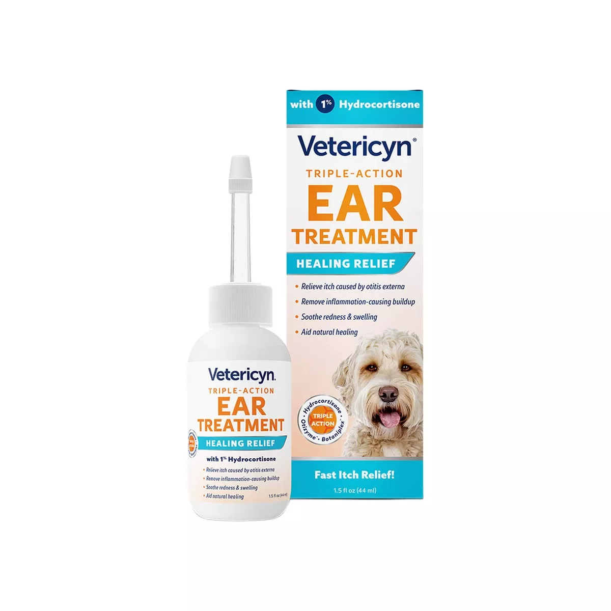Vetericyn Triple-Action Ear Treatment Healing Relief for Dogs & Cats