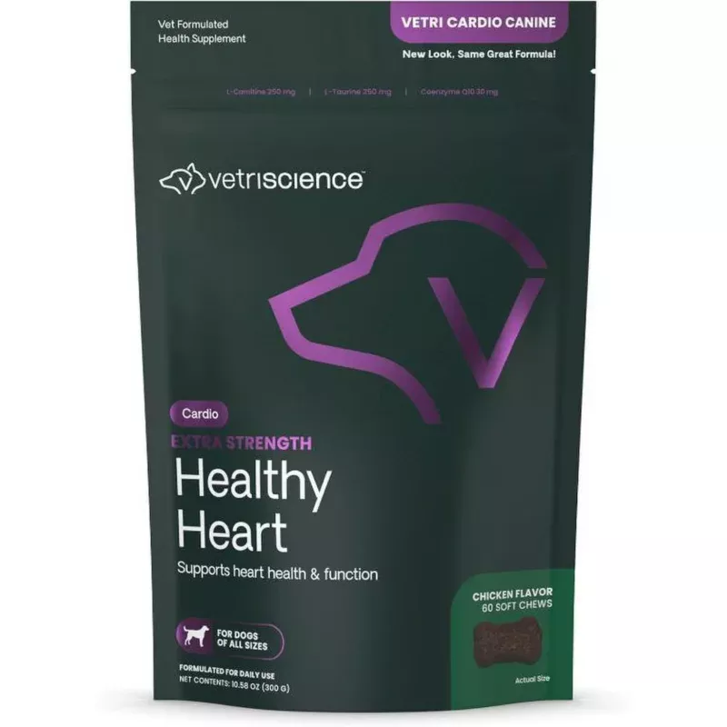 VetriScience Extra Strength Healthy Heart Chews for Dogs 60ct