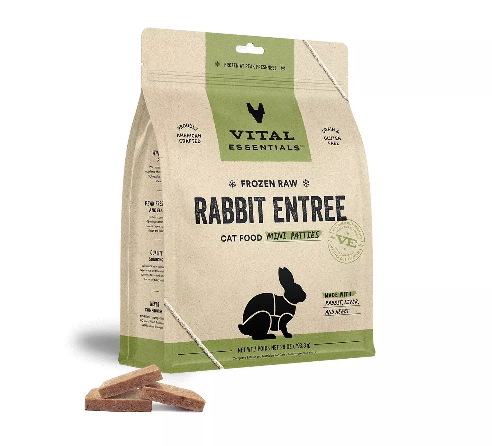 Vital Essentials Cat - Frozen Patties Rabbit Recipe 28oz