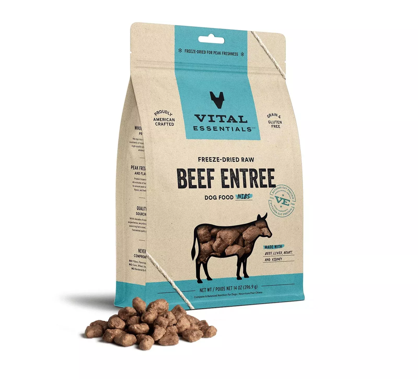 Vital Essentials Dog - Beef Entree Crunchy Mini Nibs 14oz