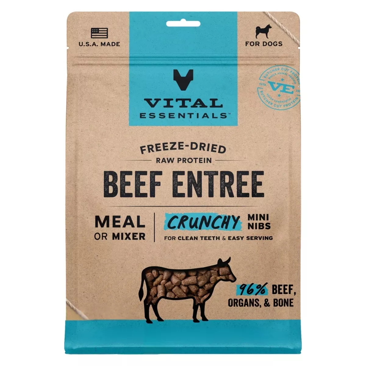 Vital Essentials Freeze-Dried Crunchy Mini Nibs for Dogs - Beef Entrée