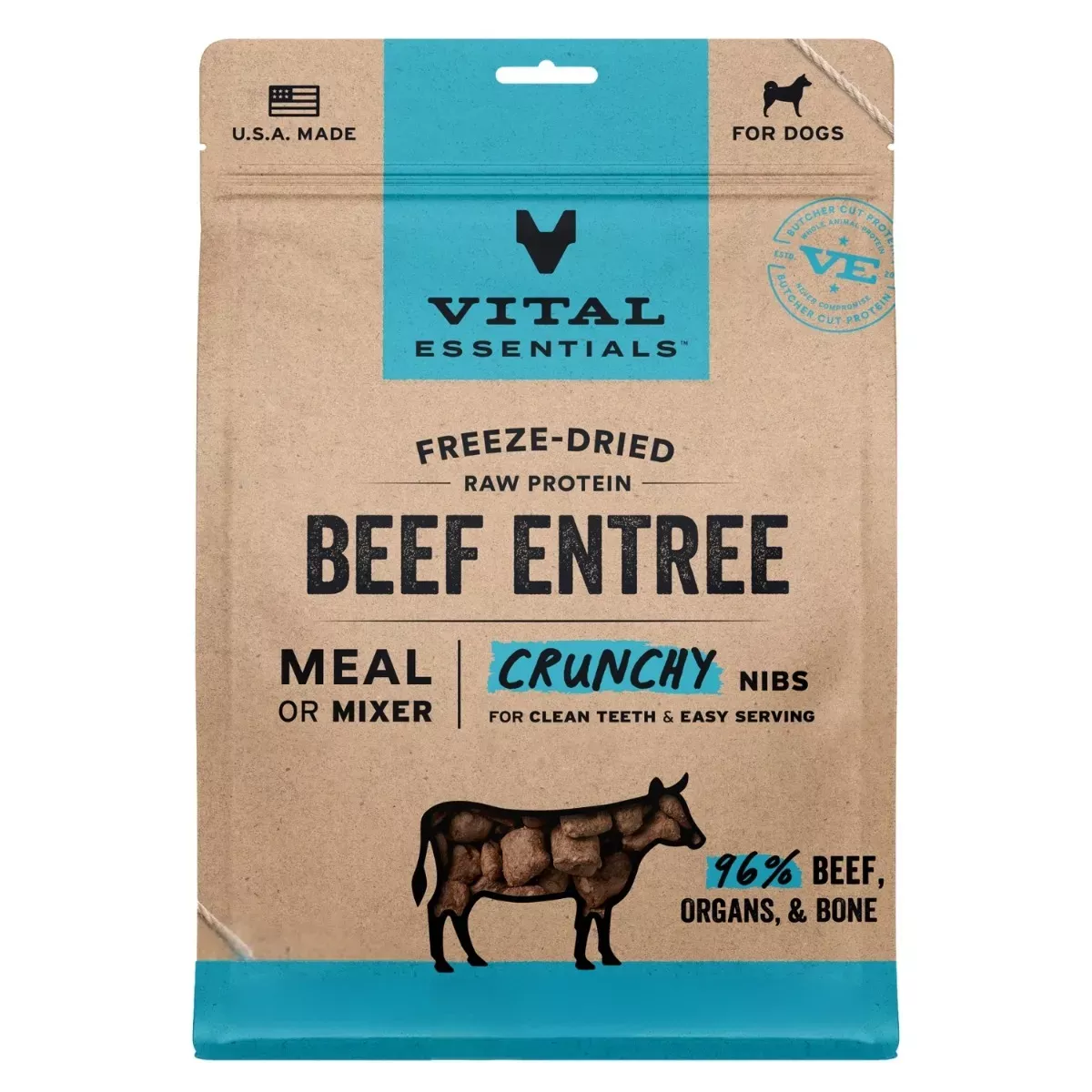 Vital Essentials Freeze-Dried Crunchy Nibs for Dogs - Beef Entrée