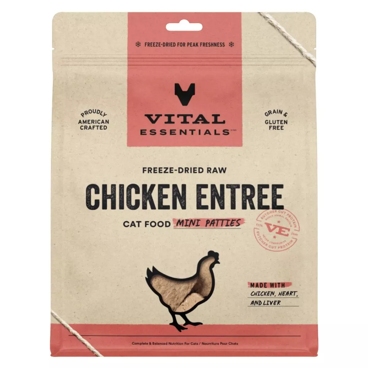 Vital Essentials Freeze-Dried Mini Patties for Cats - Chicken Entrée