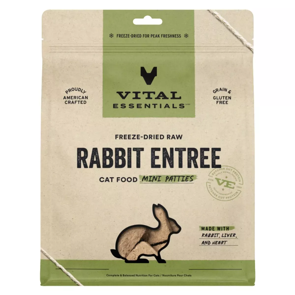 Vital Essentials Freeze-Dried Mini Patties for Cats - Rabbit Entrée
