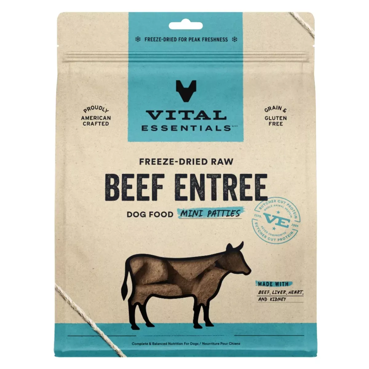 Vital Essentials Freeze-Dried Mini Patties for Dogs - Beef Entrée