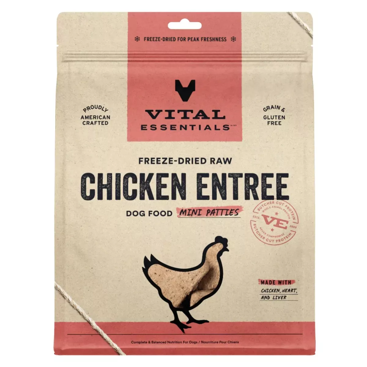 Vital Essentials Freeze-Dried Mini Patties for Dogs - Chicken Entrée