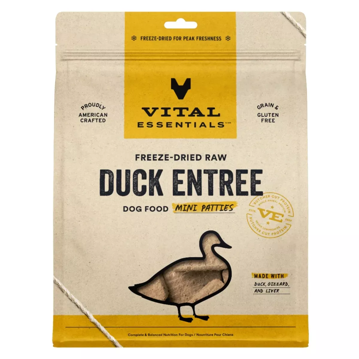 Vital Essentials Freeze-Dried Mini Patties for Dogs - Duck Entrée
