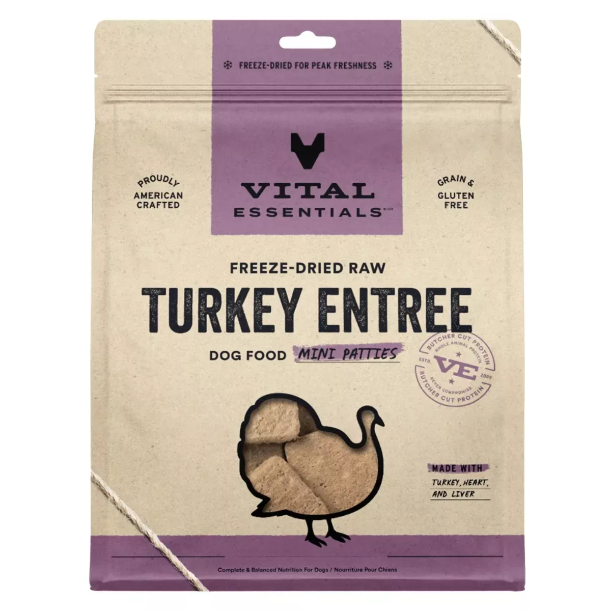 Vital Essentials Freeze-Dried Mini Patties for Dogs - Turkey Entrée