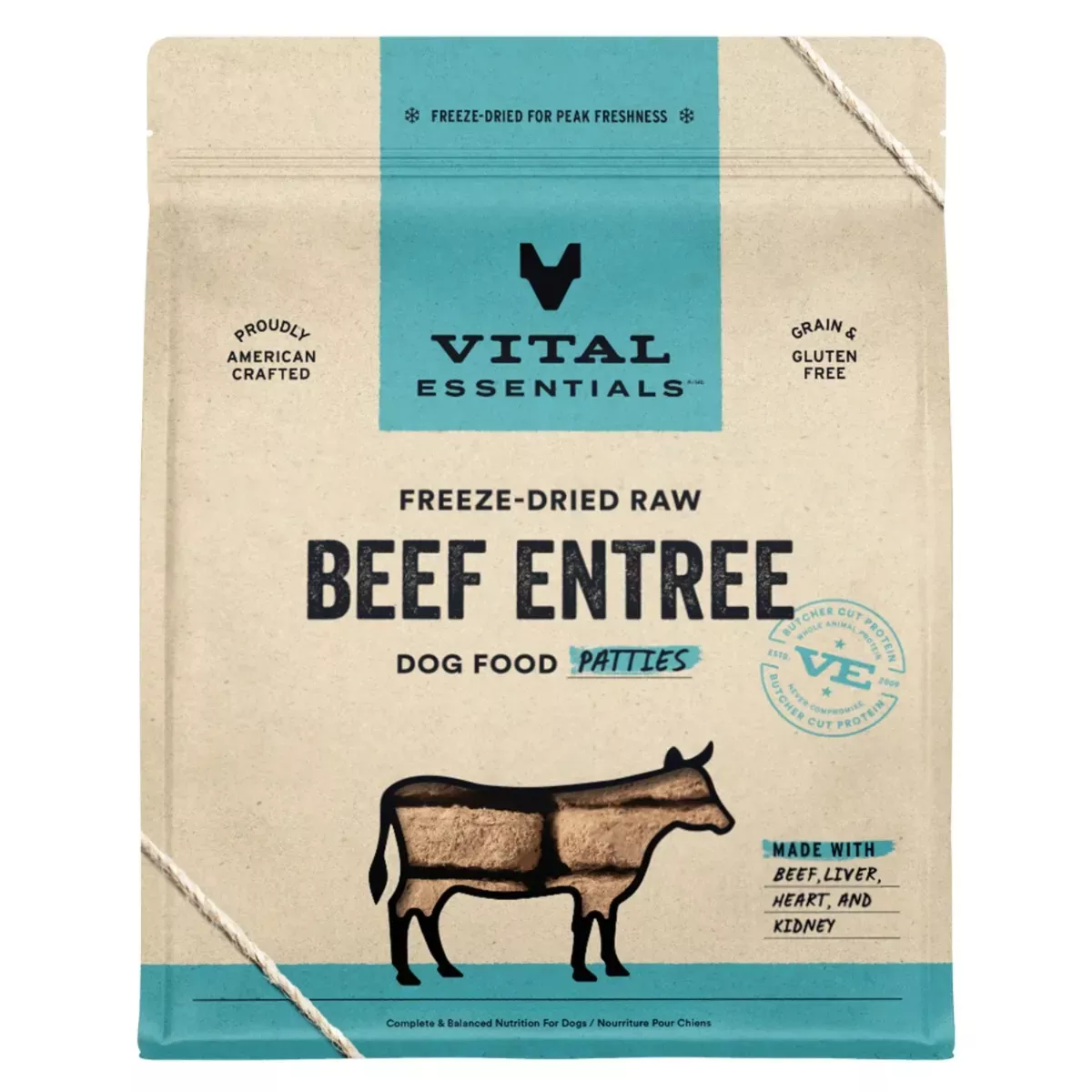 Vital Essentials Freeze-Dried Patties for Dogs - Beef Entrée