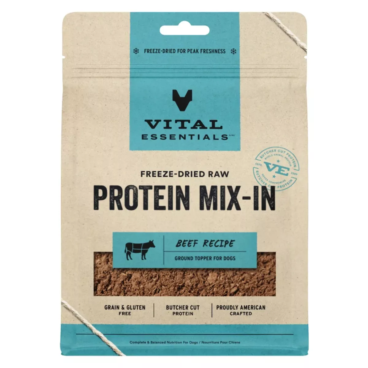 Vital Essentials Freeze-Dried Raw Protein Mix-In Ground Topper for Dogs - Beef