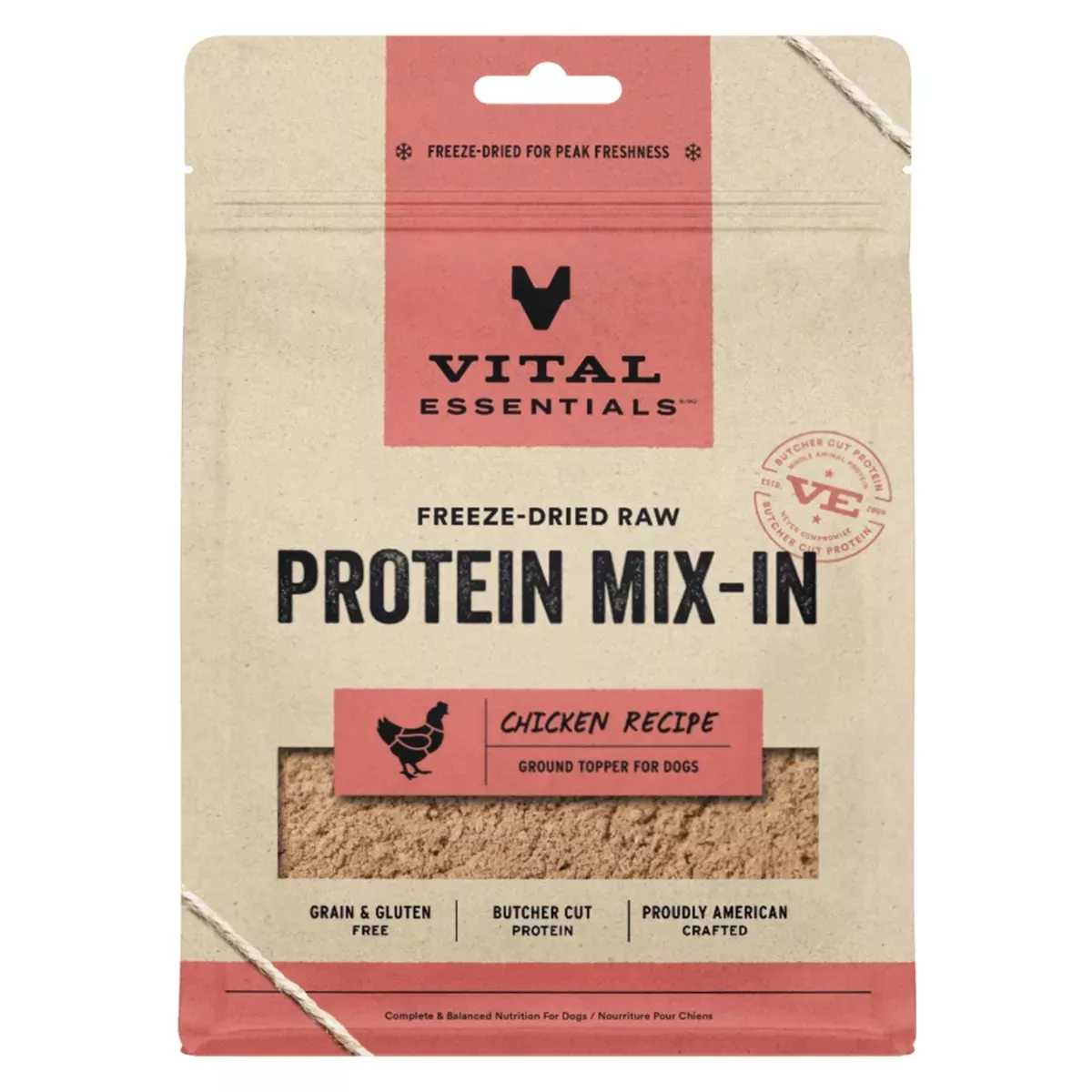 Vital Essentials Freeze-Dried Raw Protein Mix-In Ground Topper for Dogs - Chicken