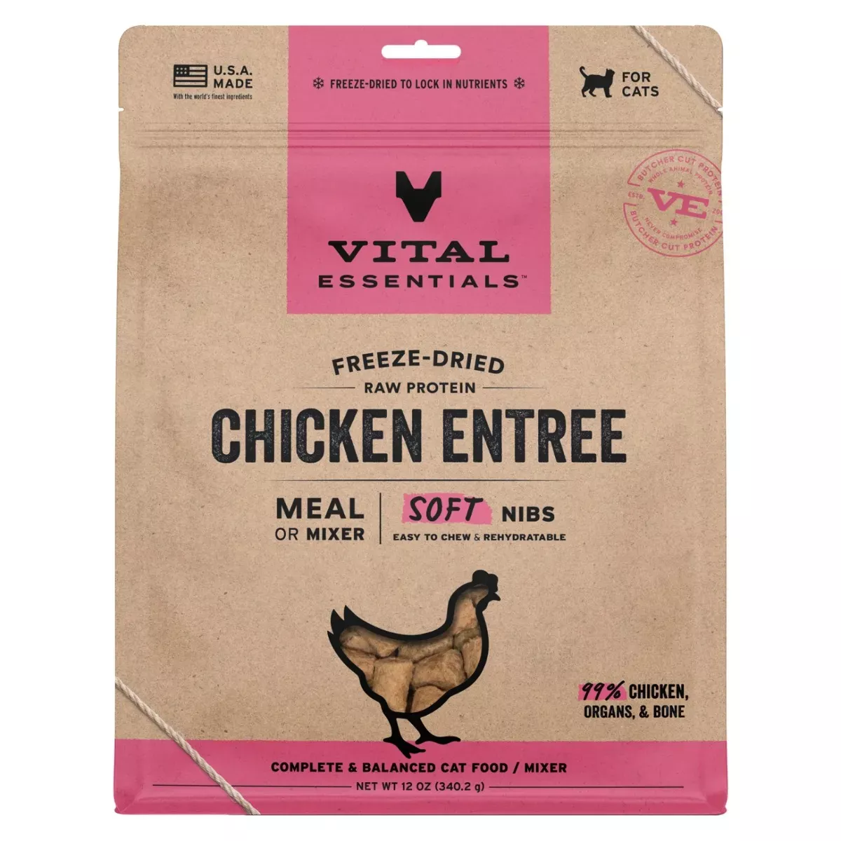 Vital Essentials Freeze-Dried Soft Nibs for Cats - Chicken Entrée