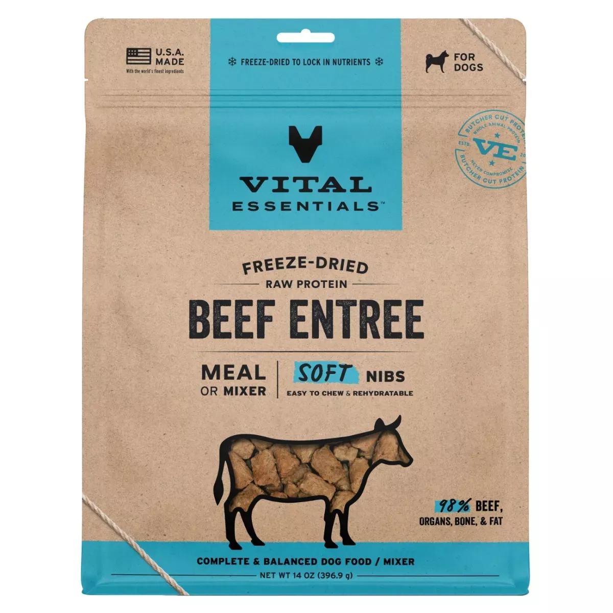 Vital Essentials Freeze-Dried Soft Nibs for Dogs - Beef Entrée