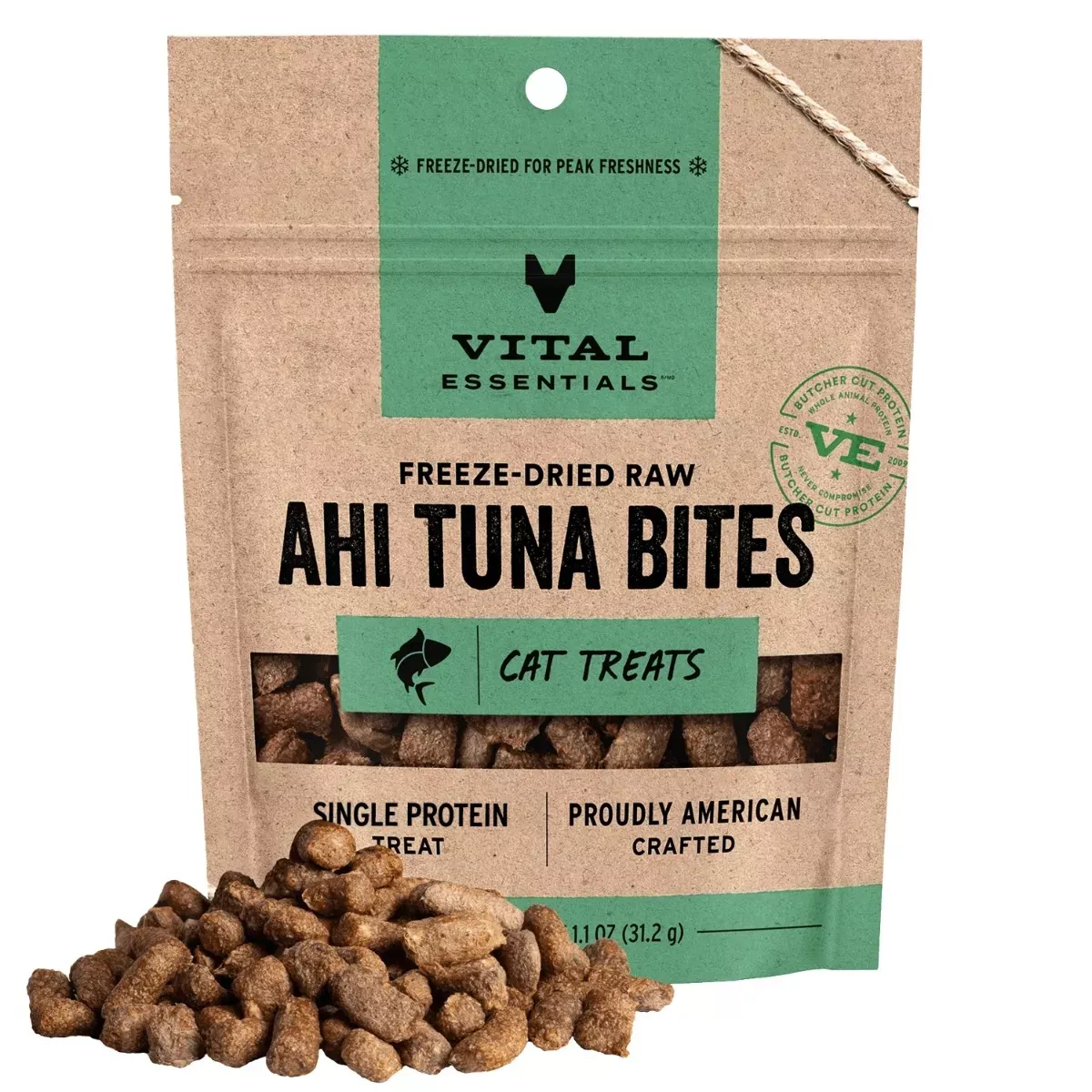 Vital Essentials Freeze-Dried Treats for Cats - Ahi Tuna Bites