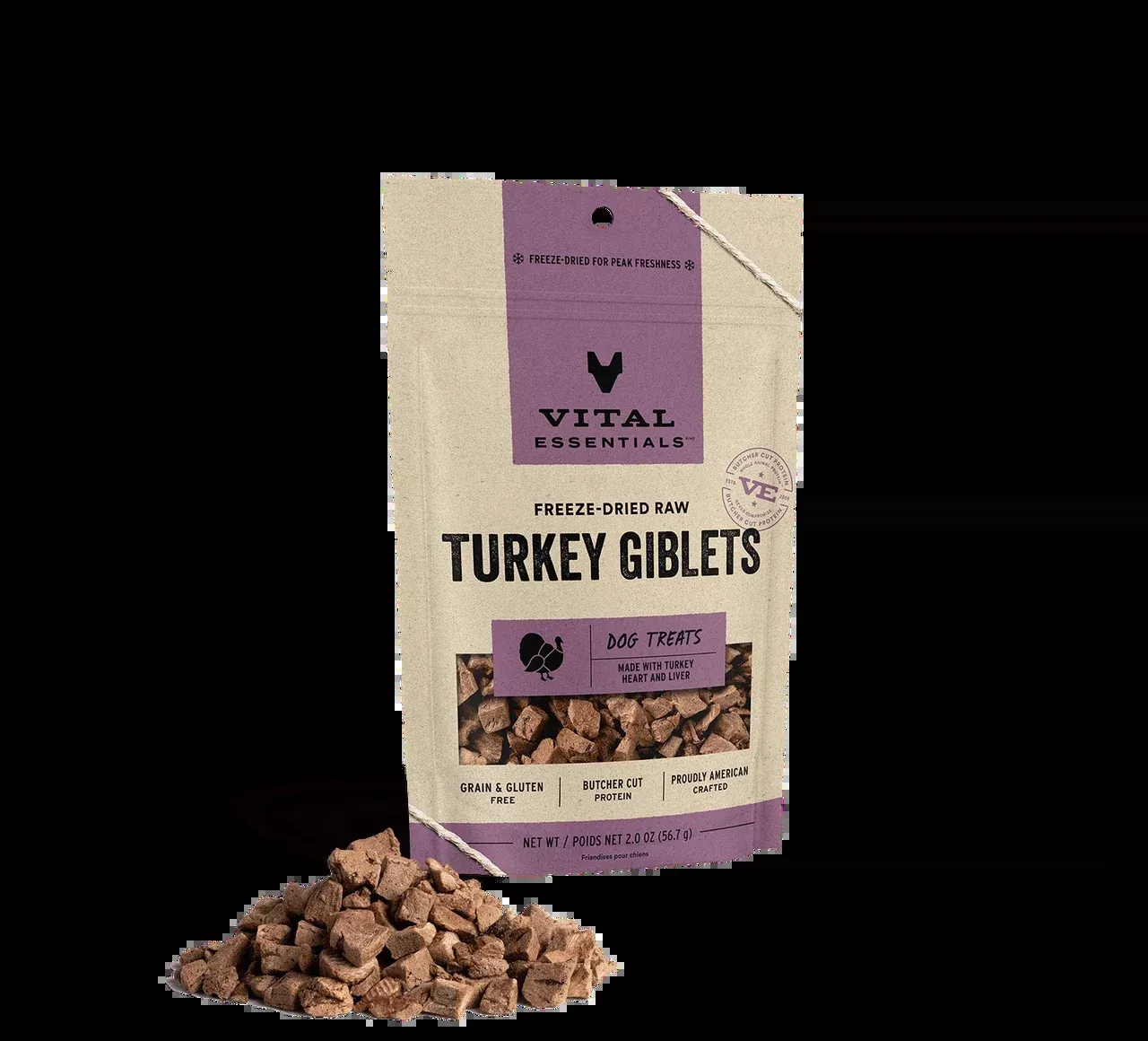 Vital Essentials - Freeze-dried Turkey Giblets 2oz