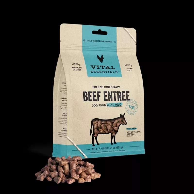 Vital Essentials Mini Nibs Beef Entree Freeze-Dried Dog Food