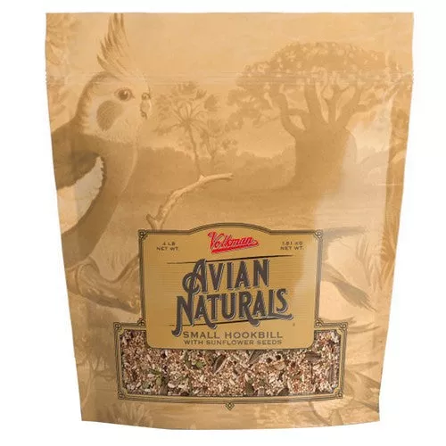 Volkman Seed Company, Avian Naturals with Sunflower Small Hookbill Bird Food, 1 Count / 4 Lbs