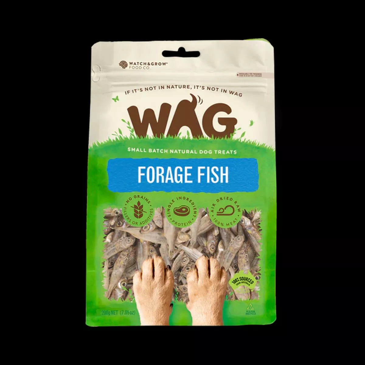 WAG Dog Treats Forage Fish 200g