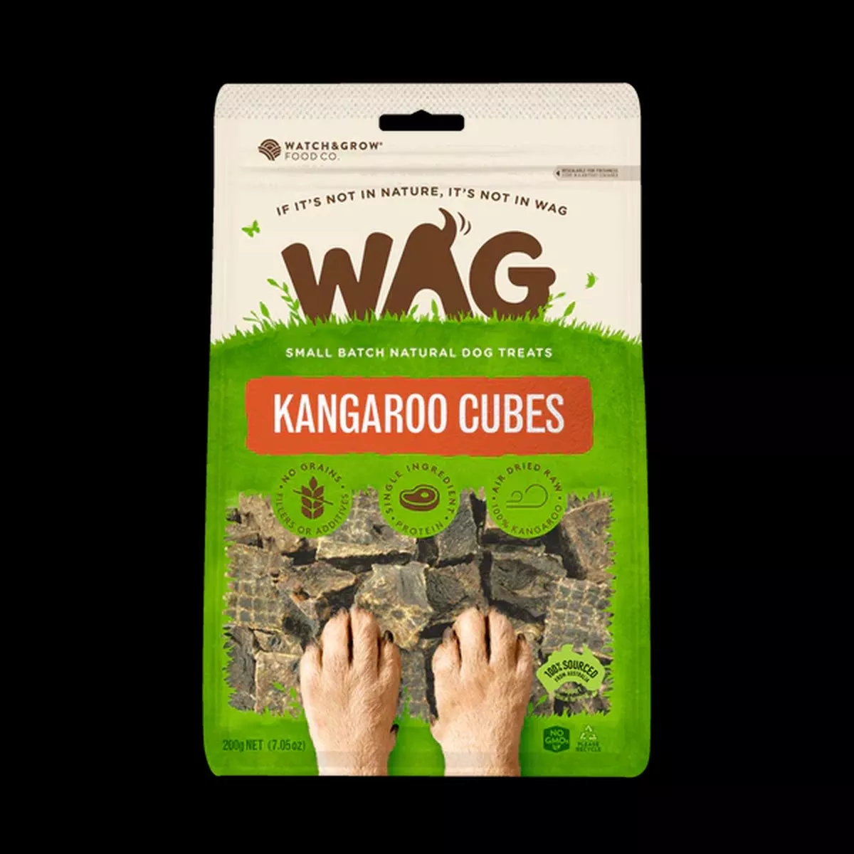 WAG Dog Treats Kangaroo Cubes 200g
