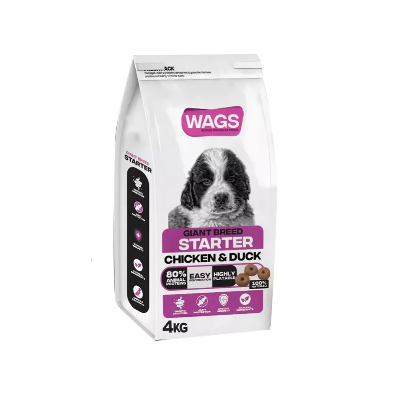 Wags Dog Dry Food Giant Starter Chicken & Duck 4 kg