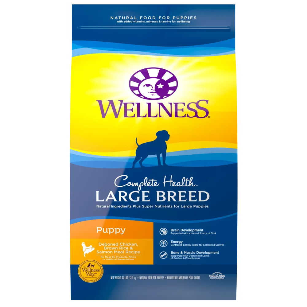 Wellness CH Large Breed Puppy Chicken/Rice/Salmon 30 lb