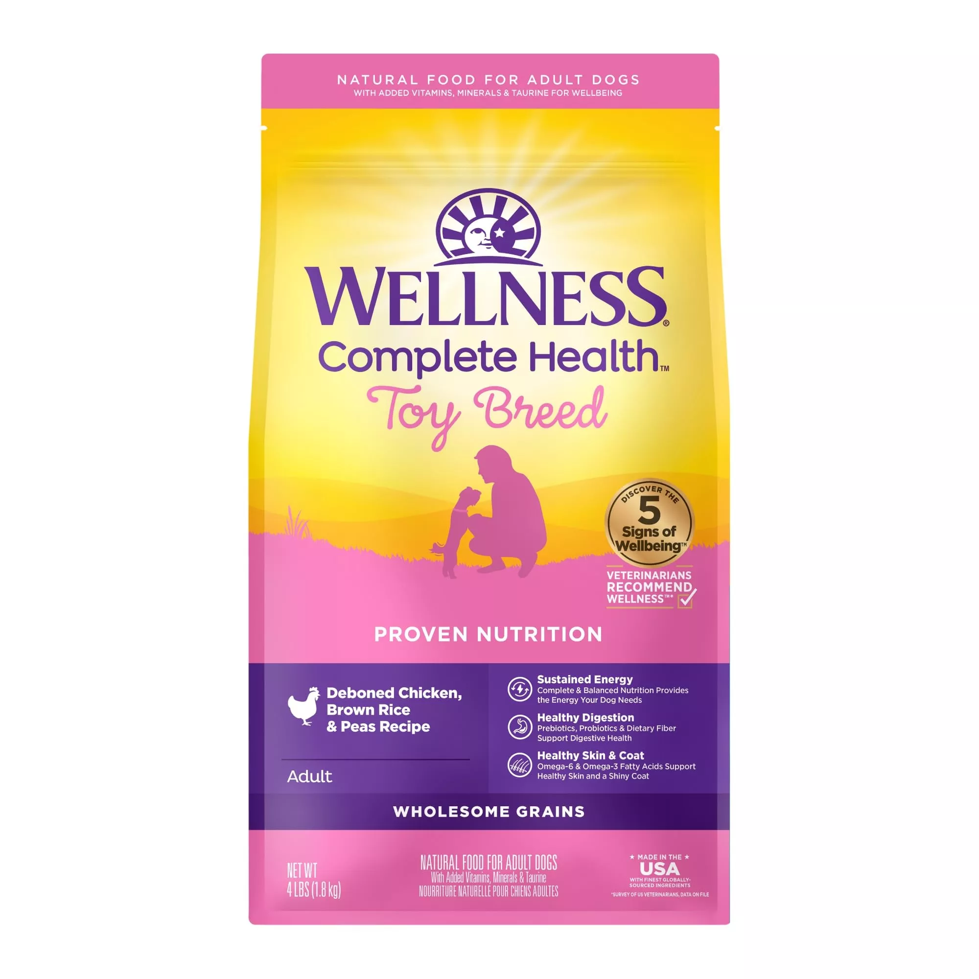 Wellness CH Toy Breed Chicken, Brown Rice & Peas 4lb
