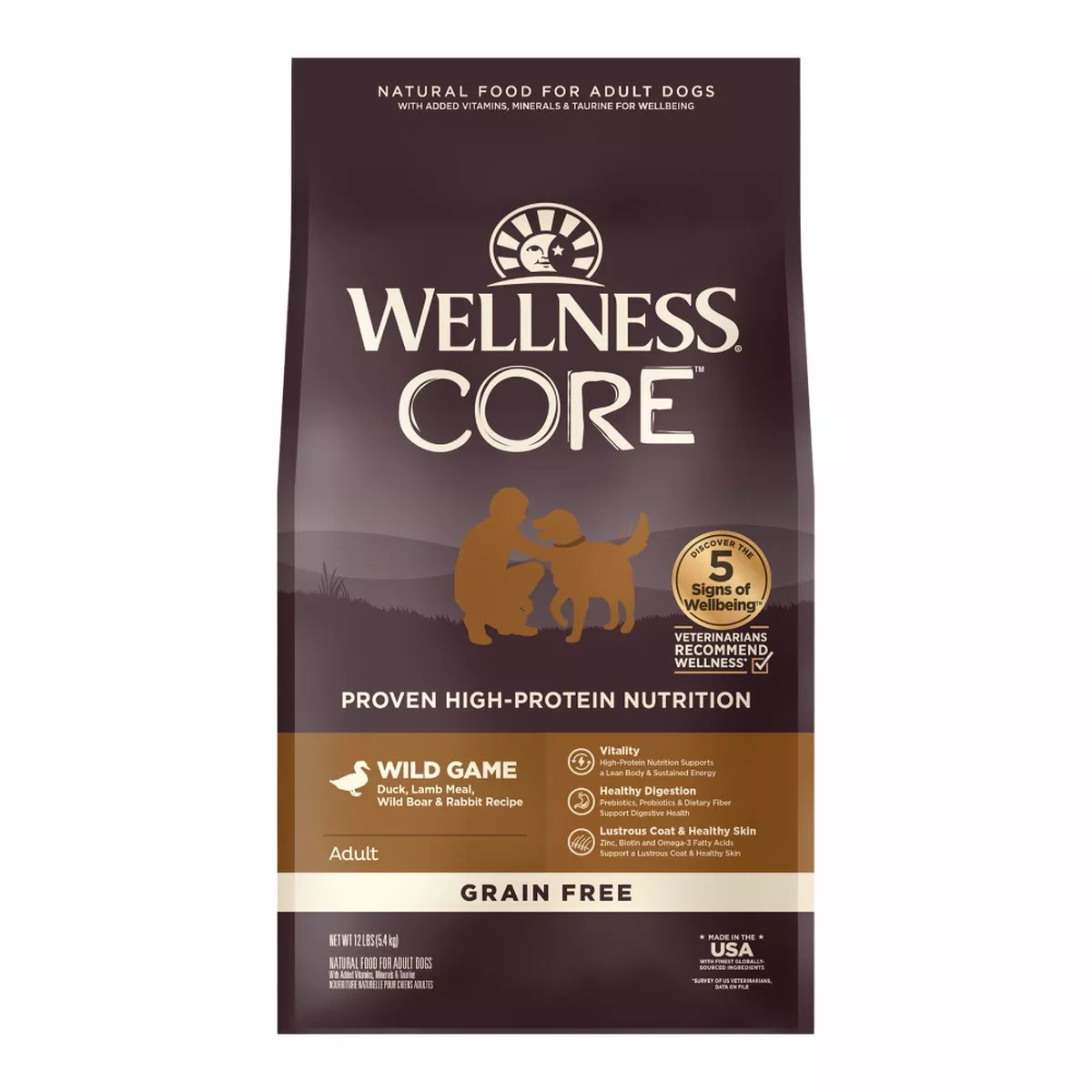 WELLNESS Core Grain Free Dog Dry Food Wild Game 10Kg
