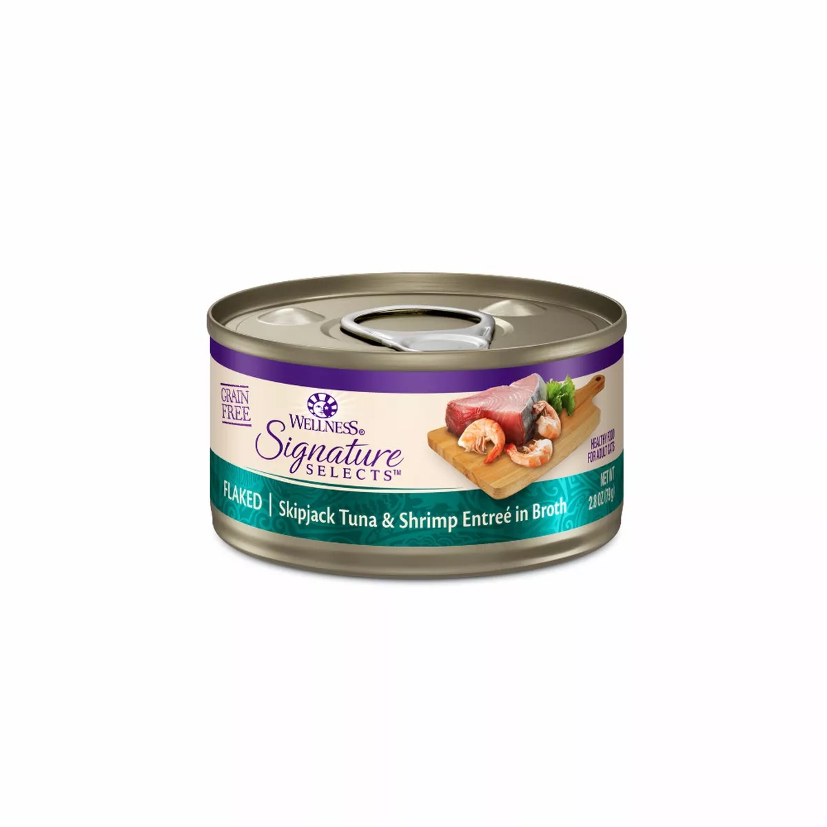 WELLNESS Core Signature Selects Flaked Skipjack Wet Cat Food Tuna & Shrimp Entre in Broth