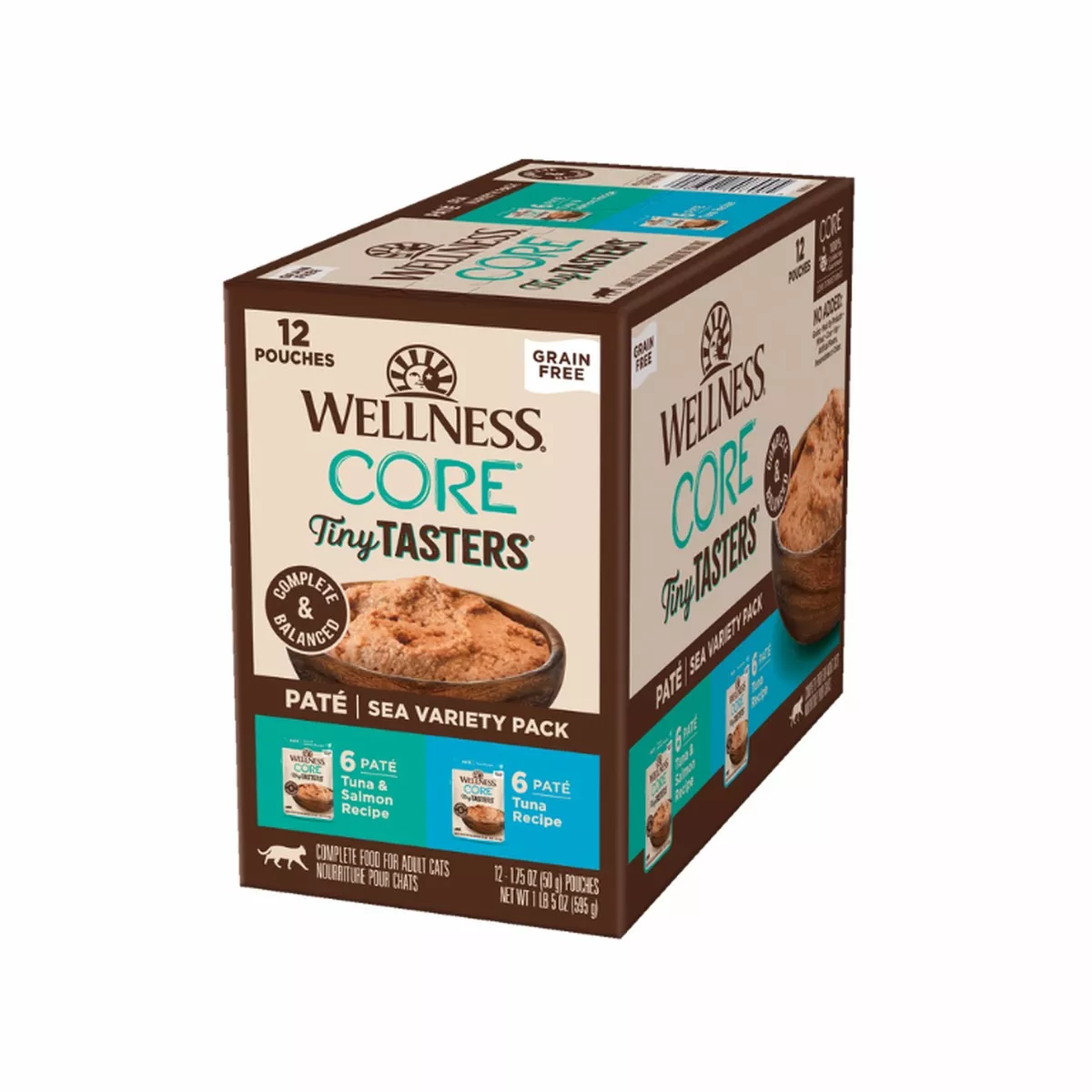 WELLNESS Core Wet Cat Food Tiny Tasters Smooth Pt Sea Variety Pack 50g x 12